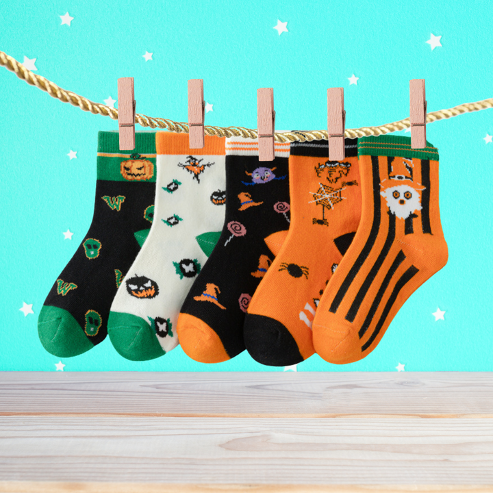 5 Paar Halloween-Grusel-Socken für die Kleinen